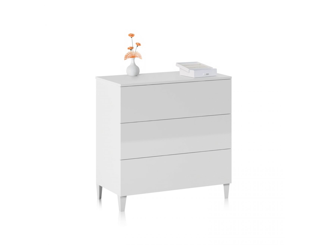 Cómoda 3 cajones Plex Blanco 80 x 76 x 40 cm
