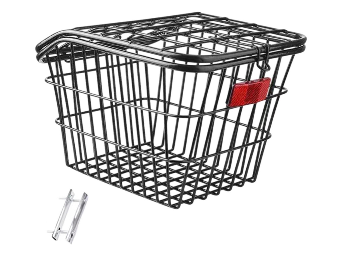 Cesta trasera para bicicleta con tapa negra lowmoose