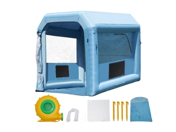 Cabina de pintura inflable de 3,9 x 2,4 x 2,4 m con filtros de carbón y ventilador Tekmaquinas