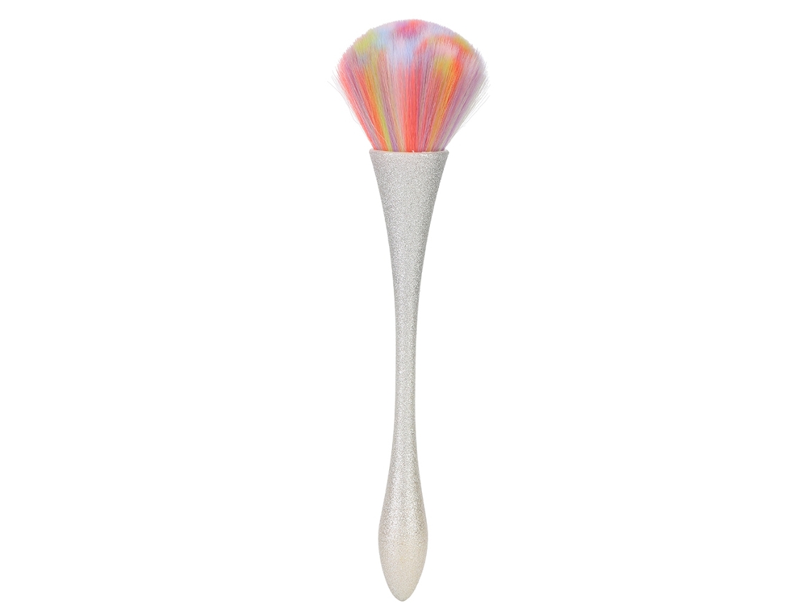 Cepillo para eliminar el polvo de las uñas Rebe, pincel cosmético, herramienta de manicura (tipo 03, mango plateado)