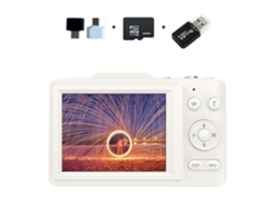 Câmara Digital H16 4K 48mp Tela de 2,8 Polegada Zoom 16x Câmara Compacta Antivibração Cartão de Memória 32g Branco GERTIZ