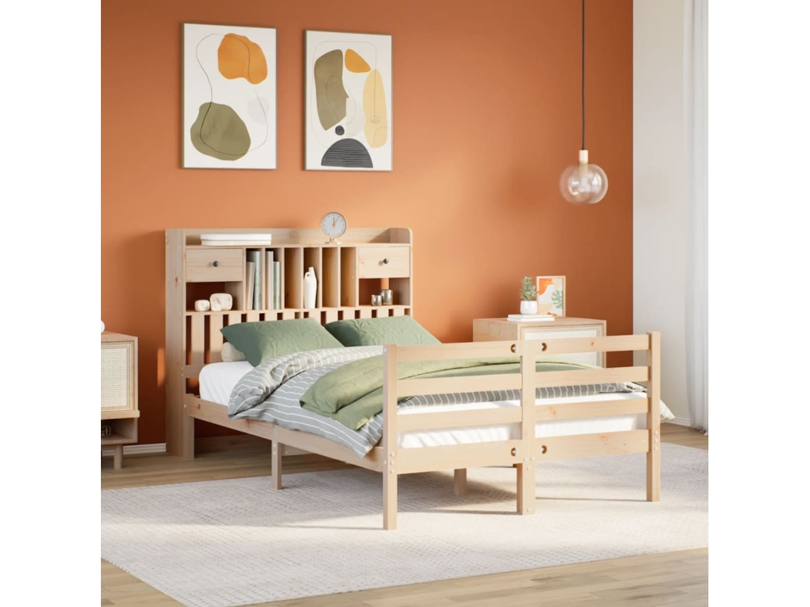 Cama Estantería Sin Lovely Home Marrón (135x190)