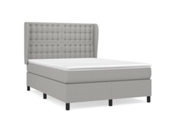 Maison Exclusive - Cama Box Spring Con Colchón Tela Gris Claro 140x190 Cm