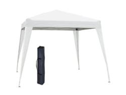 Tenda Dobrável Tenda Com Desenho Pop Up Para Jardim Campismo Festas Eventos Aço E Oxford 297x297x250 Cm Branco