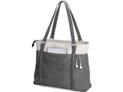 Bolso De Mano Ligero De Lona Para Mujer, Ideal Para El Trabajo, 40 Cm, Con Costuras.