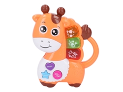 Rebe-juguete Musical De Jirafa Educativo Teclado Electrónico Infantil Niño Animal Piano Cartel Orange