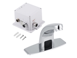 Grifo automático con sensor infrarrojo para cocina y baño, color plateado