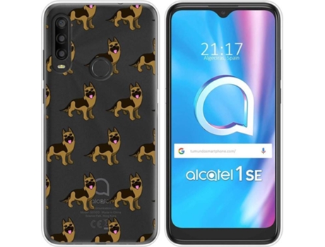 Carcasa Alcatel 1SE 2020 TUMUNDOSMARTPHONE Dibujos Transparente Perros 09 Multicolor