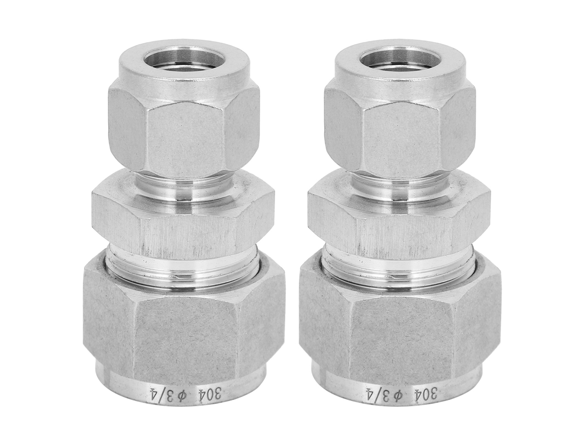 2026velora-adaptador De Tubo De Compresión Recto Acero Inoxidable 304 Unión Reductora Doble Ferrula (ф1/2-ф3/4) 2 Piezas