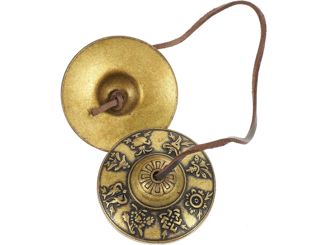 Campana Tibetana De Cobre Puro, Instrumento De Percusión Religioso Compacto Y Ligero, Platillo.