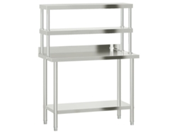 Mesa de trabajo de cocina con estante MAISON EXCLUSIVE Acero inoxidable (110x55x150 cm)