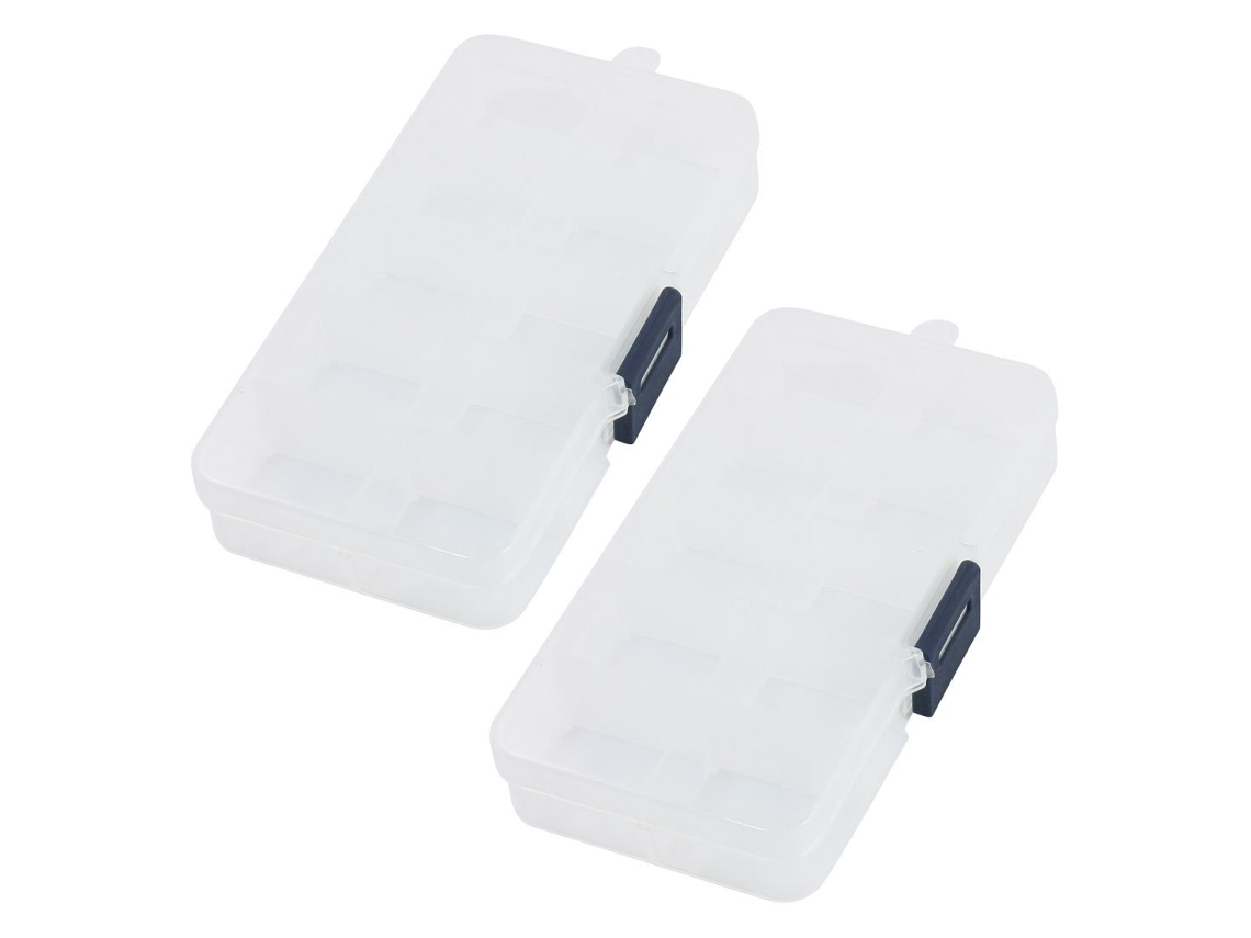 Caja móvil rectangular de plástico blanco transparente, 130 mm x 68 mm, para componentes CHABERLU.