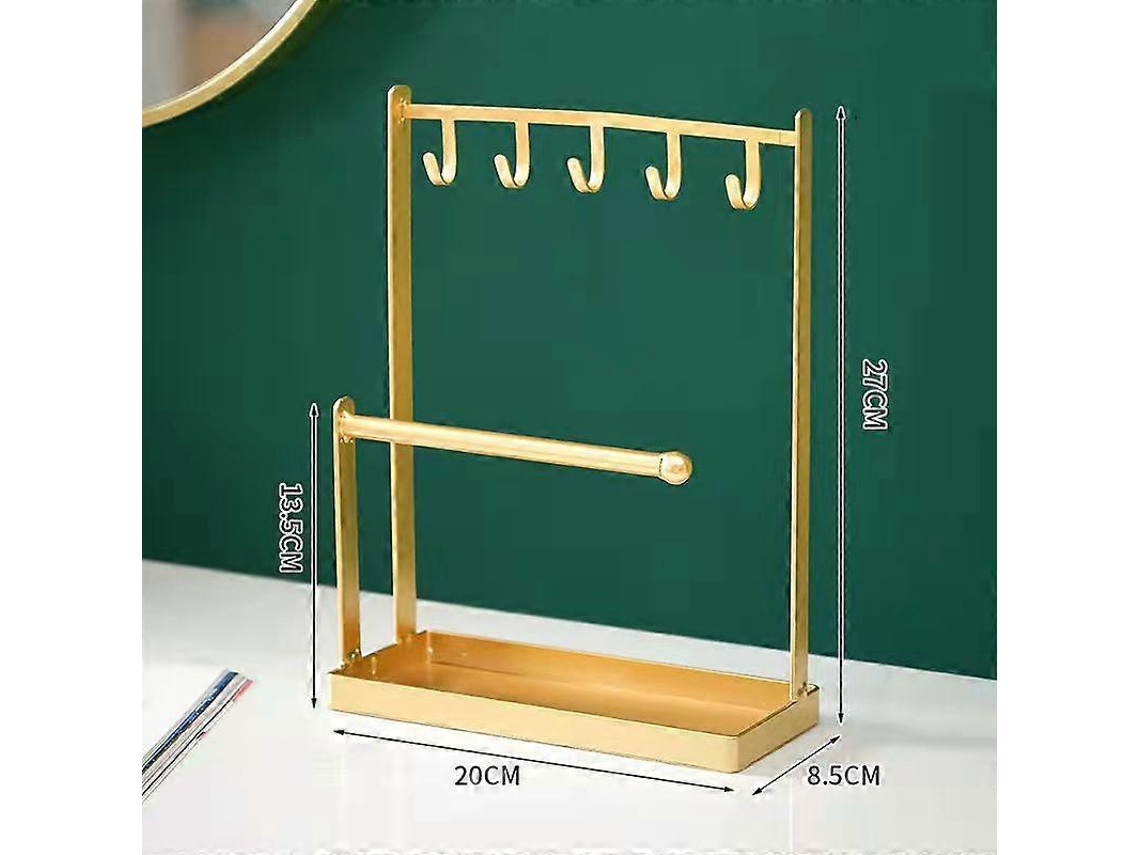 Expositor negro con gancho para pendientes, collares y relojes, estilo nórdico, ideal para organizar y exhibir anillos en casa. Hengjian