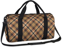 Bolso MARCA de estilo retro a cuadros, ideal para fines de semana, 45x21x23cm, tejido de poliéster.