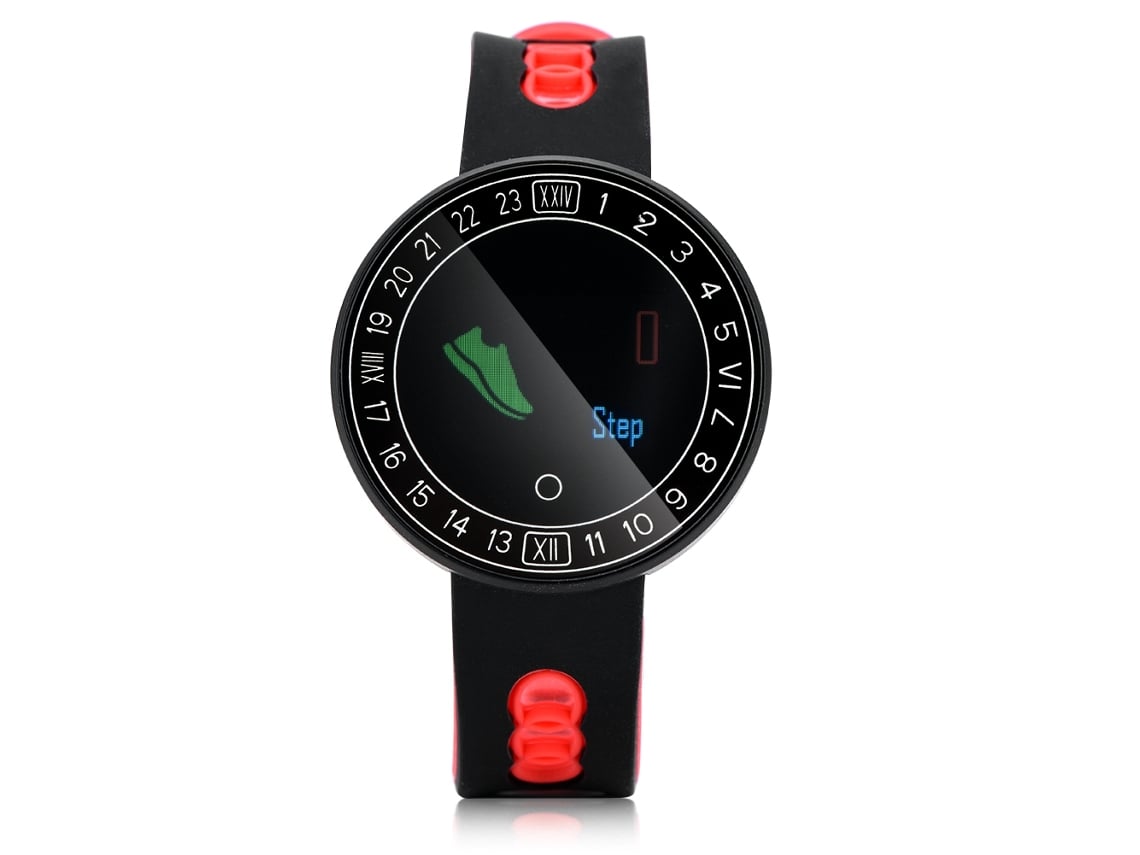 Reloj Inteligente Resistente Al Agua Con Monitor De Frecuencia Cardíaca Y Monitor De Presión Arterial, Correa Roja, Bluetooth, Ip68.