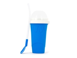 Vaso de hielo portátil para preparar batidos caseros, ideal para niños en verano, colores amarillo, azul, verde y rojo.