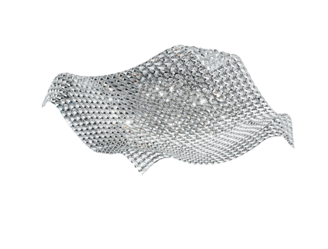 Plafón RUMBA de cristal transparente con nueve bombillas G9