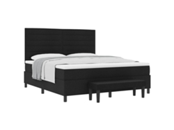 Maison Exclusive - Cama Tipo Box Spring Con Cabecera Negro 180 X 200 Cm Tela