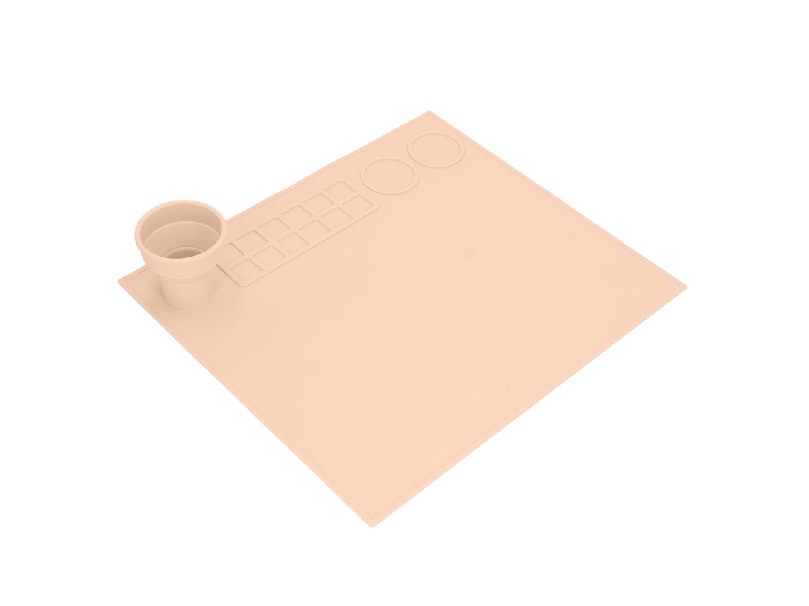Tapete De Pintura De Silicona Antideslizante Grande Y Grueso Con Vaso Para Manualidades Infantiles - Naranja