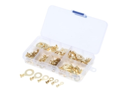 Kit de terminales de anillo de cobre surtidos, conectores de crimpado de cable de barril abierto sin aislamiento de latón de alta calidad, antioxidantes y duraderos.
