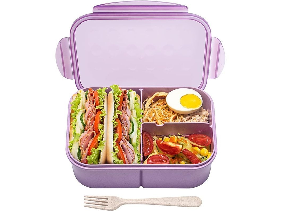 Fiambrera Bento De 1800 Ml A Prueba De Fugas, Apta Para Microondas Y Lavavajillas (morada)