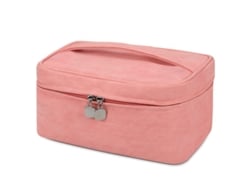 Bolsa De Maquillaje Impermeable 2 En 1 Para Viaje Con Funda Para Brochas, Rosa