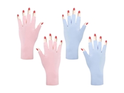 2 pares de guantes anti-UV para lámpara de uñas de gel, guantes para el cuidado de las uñas GOKOCO