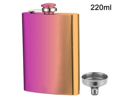 Juego de petaca de acero inoxidable con 220 ml a prueba de fugas petaca de licor de petaca de acero inoxidable con embudo y caja de regalo ZMDECQNA