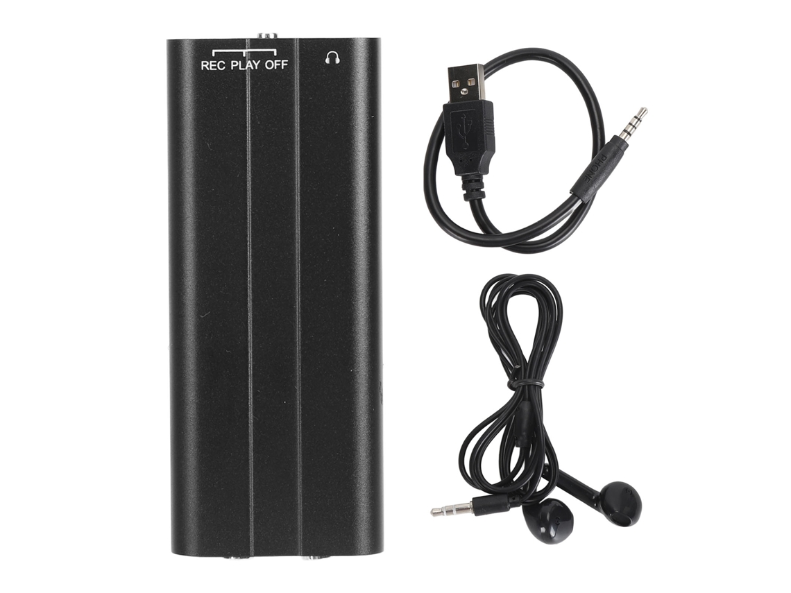 Minigrabadora De Voz Hd Activada Por Voz Con Cancelación De Ruido, Batería De Larga Duración Y Reproductor Mp3 De 8 Gb.
