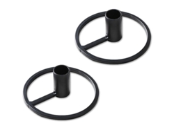 Suportes para Velas de Coluna, 2 Unidades, Metal de Ferro Forjado Preto, Candelabros com Base Estável