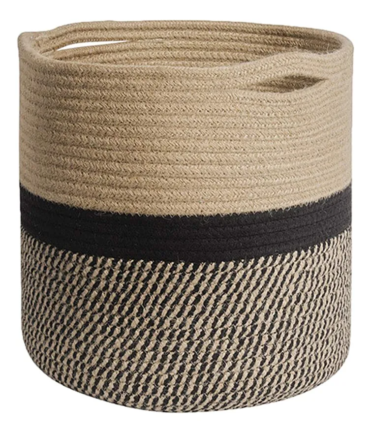 Colgadores de cesta, maceteros decorativos de cuerda trenzada
