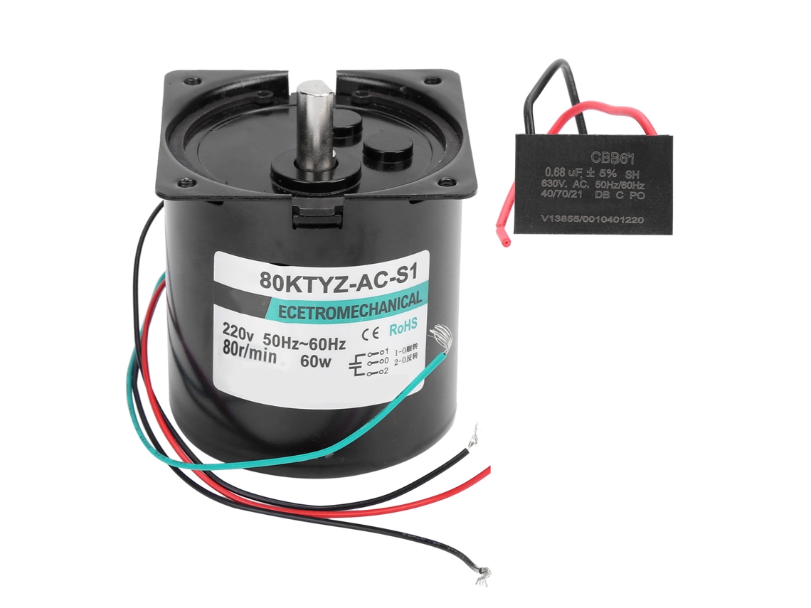 Motor Síncrono De Ca De 60 W Y 80 Rpm Con Imán Permanente, Baja Velocidad, Para Micromáquinas, 220 V