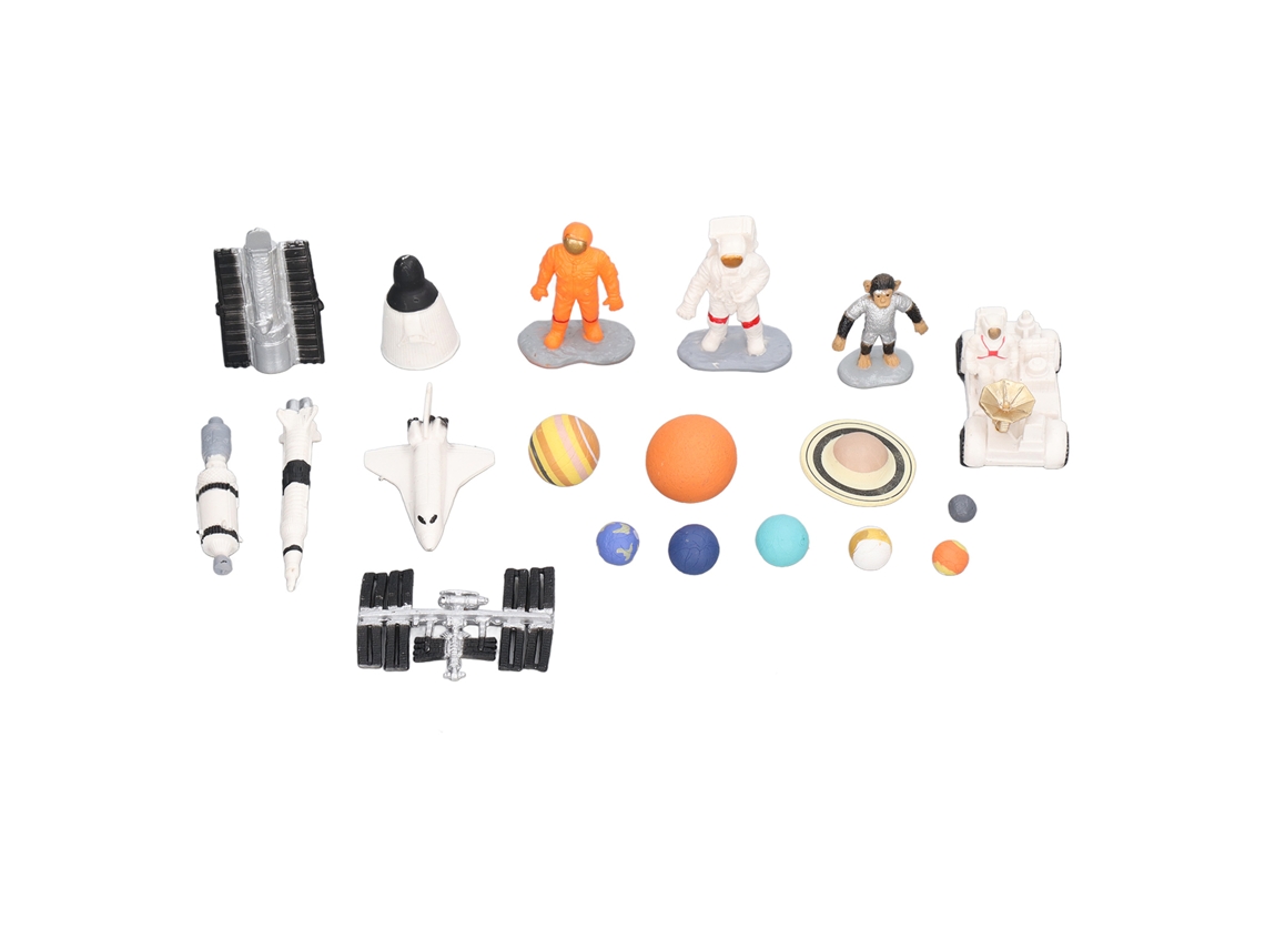 Dan26-set De 19 Modelos Espaciales: Avión Espacial, Satélite, Rover Lunar, Astronauta Y 9 Planetas Para Niños