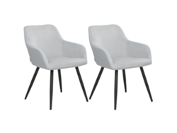 Conjunto de 2 cadeiras de refeição modernas BELIANI Casmalia de Veludo Cinzento 59x62x78