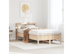 Estructura De Cama Sin Colchón Madera Maciza De Pino 120x190 Cm