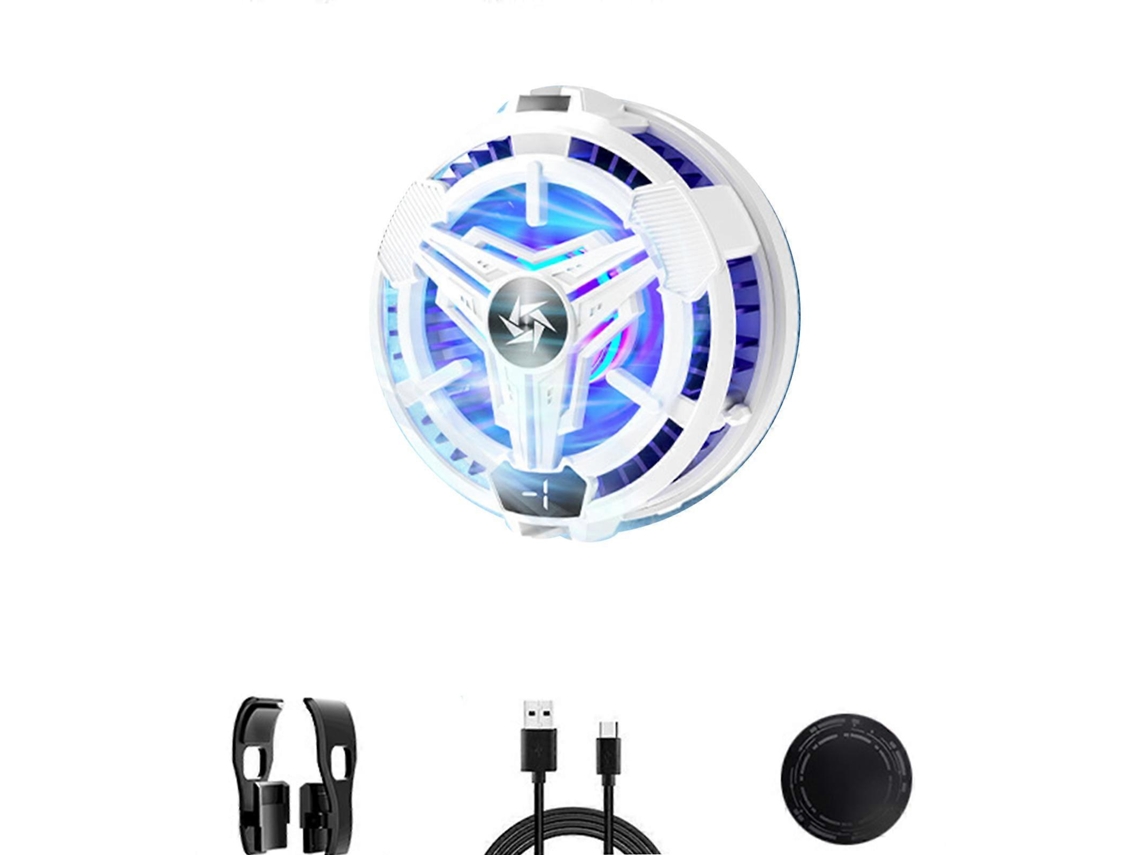 Disipador de calor magnético semiconductor para tabletas y teléfonos móviles con iluminación RGB, sistema de refrigeración rápida universal y ventilador silencioso.