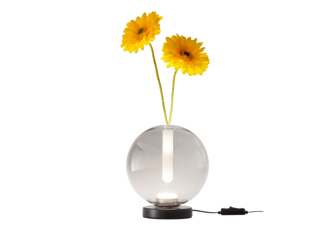 Lámpara De Mesa Wengen Gris Transparente Led 7w 540lm Cct 2700k 3000k 4000k Regulable Táctil Vidrio Borosilicato Ip20, Moderno