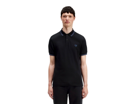 Polo Dupla de Hombre FRED PERRY Twin Tipped Sintetico Negro (S)