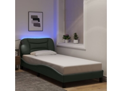 Estructura De Cama Con Led Sin Colchón Gris Oscuro 80x200 Cm
