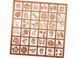 Juego De 36 Plantillas De Pintura Reutilizables Para Manualidades Y Pintura - Flora