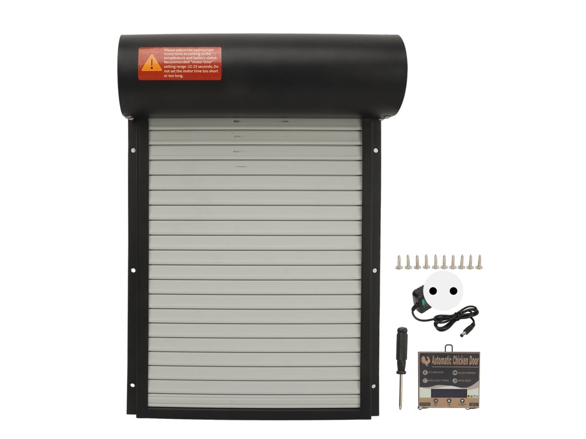 Puerta de gallinero con temporizador, modo manual, controlador de pantalla LED, puerta automática resistente para gallinero, para patos y gansos