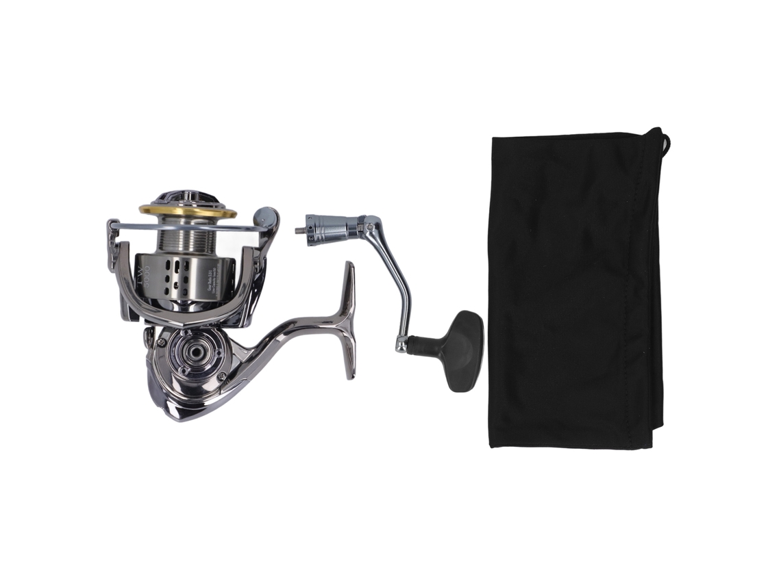 Carrete De Pesca Giratorio Tw5000 De Aluminio Metálico 5.5:1 Para Pesca En Agua Dulce Y Salada Con Empuñadura