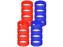 16 Bandas De Silicona Para Tazas De Sublimación - Azul + Rojo
