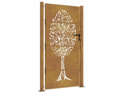 Maison Exclusive - Puerta De Jardín 100x175 Cm De Acero Corten Con Diseño De Árbol