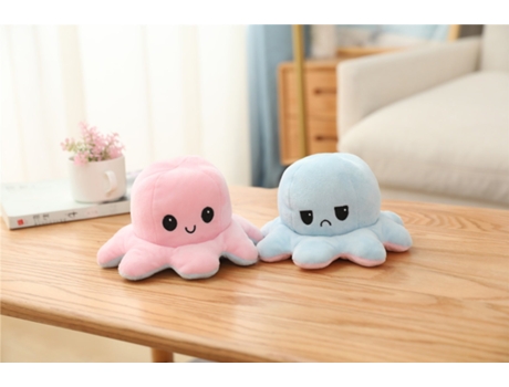 Voltereta de Doble Cara, Pulpo Lindo, Juguete de Muñeca de Mesa 20Cm Rosa A Azul-10