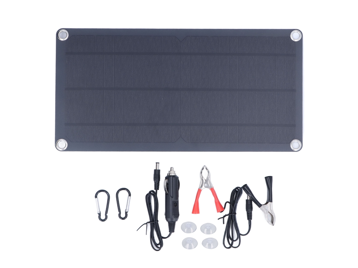 Cargador De Panel Solar Ligero E Impermeable Ip65 De 12 V Y 10 W Para El Hogar, El Coche Y El Barco.