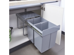 Cubo de basura extraíble Froland capacidad 2 x 20 L plástico/acero 48 x 34 x 42 cm Gris [EN.CASA]