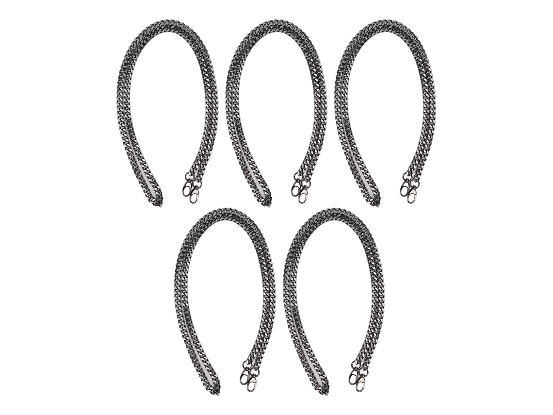 5 Piezas De Elegante Cadena De Hierro Inoxidable Para Joyería, Ideal Para La Creación De Collares Y Pulseras Diy - Plata Y Negro