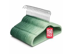 Com-fort House Perchas De Terciopelo Antideslizantes Pack 150 – Tonos Verdes – Ultrafinas Ahorra Espacio – Gancho Giratorio 360° – Perchas Para Ropa, Trajes, Vestidos Y Camisas