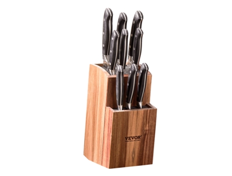 VEVOR Bloque de cuchillos Porta cuchillos de cocina de madera vacío 2 niveles